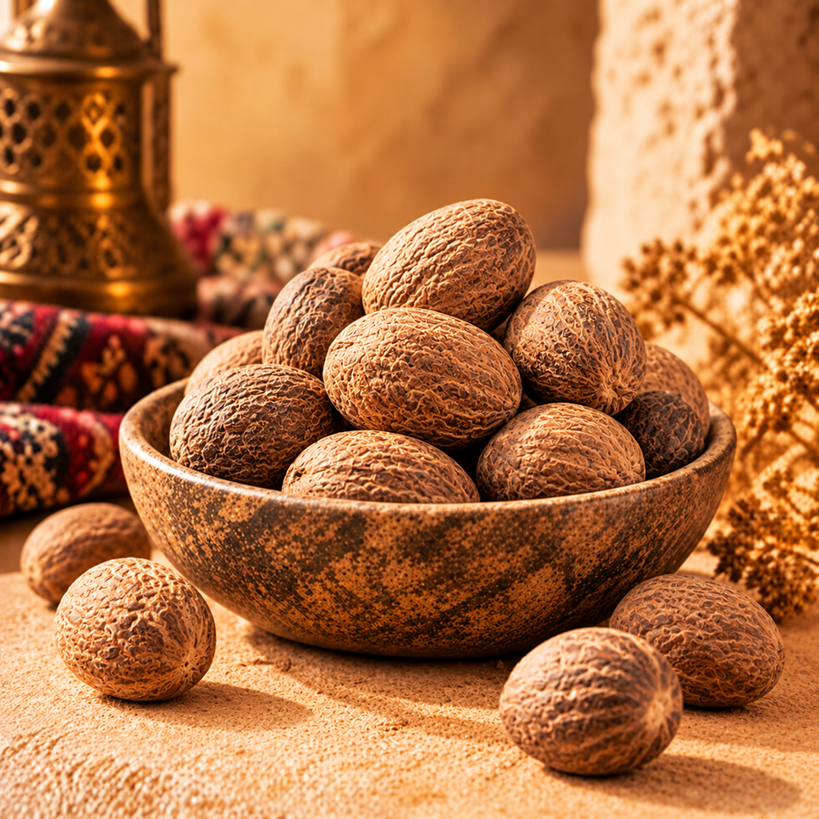 جوزة الطيب مع قشر