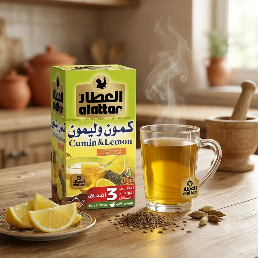 شاي العطار بنكهة كمون وليمون
